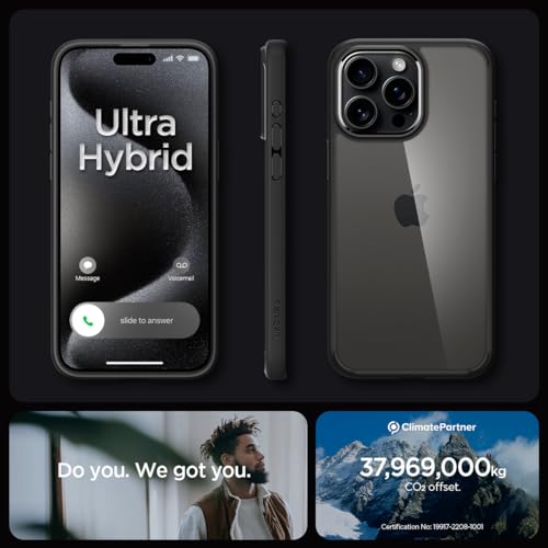 Spigen Ultra Hybrid for iPhone 15 Pro Max Case, Matte Black - image 7