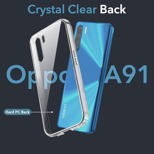 Image of Jkobi Lifetime Anti-Yellow Clear Back Cover Case for Oppo A91 (Sleek Hard Crystal | Shockproof and Camera Protection)