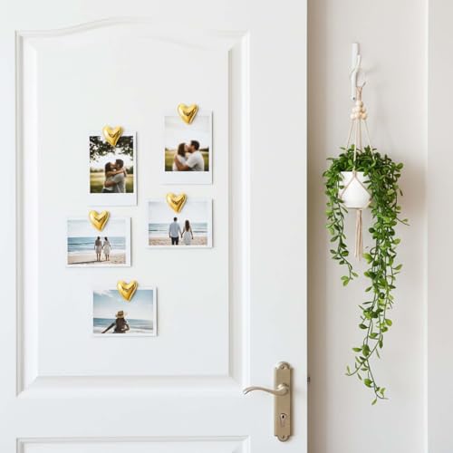 Imanes decorativos de refrigerador corazón dorado 12 pcs miniatura 6