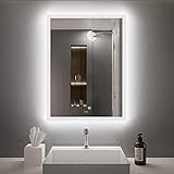 iluminacion de baños minimalistas  GANPE Espejo de baño LED con Sensor de Movimiento, con Bluetooth, Iluminado Regulable, Espejo de Maquillaje montado en la Pared, antivaho IP44 Impermeable Vertical y Horizontal (80_x_60_cm)