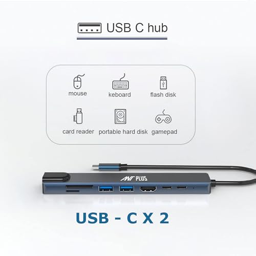 Image of Booster 801 Type-C to HDMI+SD /TF+USB3.0 * 2+PD*2+LAN(100) - Grey