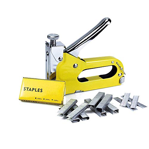 Staple Gun, 3 In 1 Heavy-Duty Manual Brad Nailer With 600 Staples for Upholstery, DIY, Furniture, Doors and Windows, Carpentry, Fixing Material