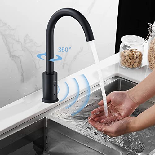 Touchless Bathroom Faucet-Tall Automatic Sensor Sink Faucet with Deck Plate, Control Box & Temperature Mixer – Mattle Black Finish for Bathroom & Vanity & Kitchen by BODQEMR - Used condition - Image 4