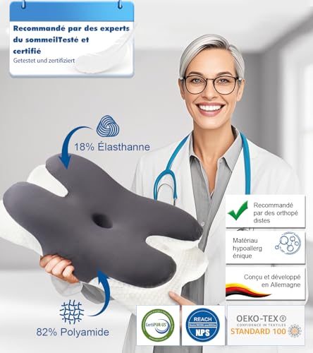Oreiller Cervical pour dormeurs sur le côté et le dos pour des nuits réparatrices - 8