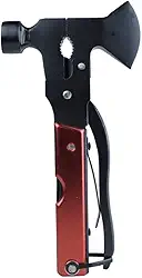 NTK, Machado Multiuso Magaiver em Aço Inoxidável e Alumínio Compacto e Versátil para Camping e Emergências, Preto