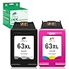 COLORETTO Cartucho de tinta de repuesto remanufacturado para HP 63XL para usar con Envy 4520 4516 Officejet 5255 5258 DeskJet 1112 3632 3639 1112 2130 3632 3633 3634 (1 negro+1 color) Paquete