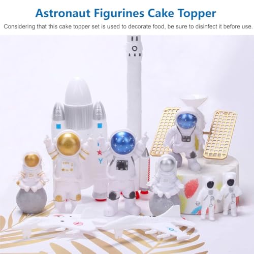 Image of VRB DecTM 3pcs Astronaut Miniature Showpiece Set for Home Decor, car Dashboard,Valentine,Living Room,Gifts Figurines,Cake Decoration Items-Resin (3 Pcs Small Blue Star Astronaut showpiece)