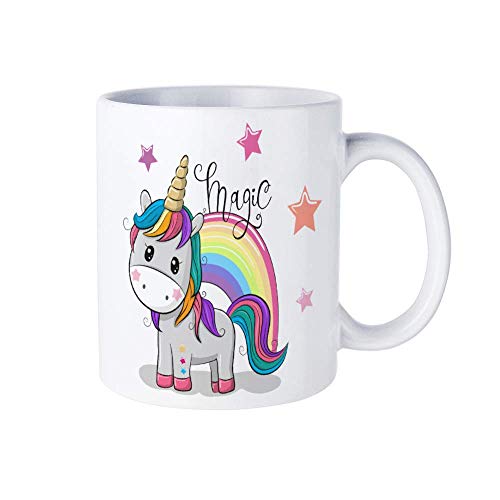 Naispanda Tazas lindas Taza de unicornio de cerámica Taza de café divertida Tazas de té de...
