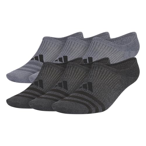 adidas Men's Superlite 3.0 Super No Show Socks (6-Pair) Ultra Low-Profile, Arch Compression for Secure Fit