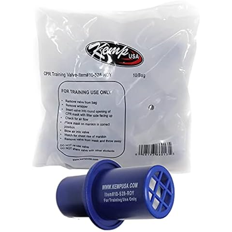 Kemp USA CPR Training Valves for CPR Training | First Aid Medical Supplies | One-Way, Disposable CPR Training Valves | Individually Wrapped (Pack of 50) Cover