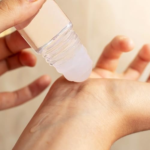 Furuising 4 Stück 30ML Roll on Glasflaschen für Ätherisches Öl, Roll on Flasche Leer, Rollon Flaschen, Glasflaschen mit Roller Ball, Tropfer, Aufkleber, Trichter für ätherische Öle, Parfüm