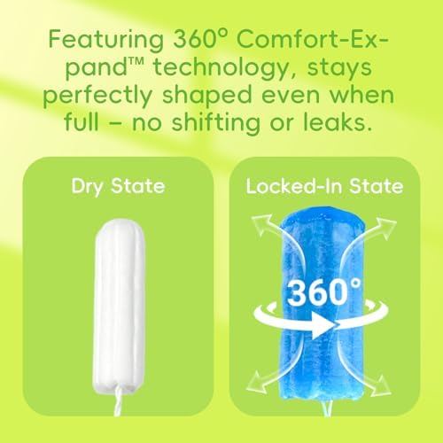 Tellove Tampons with 100% Organic Cotton Core - 40 Count(36 Regular, 4 Super), Featuring 360° Comfort-Expand Technology with BPA-Free Applicator image 5