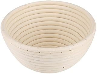 Banneton Bread Proofing Basket, 7.1 Inch Round Shape Natural Rattan Bowl for Handmade Bread Dough Rising