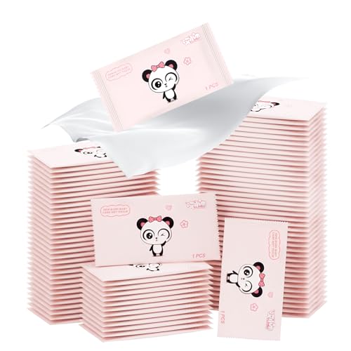 50 Stück Erfrischungstücher Feuchte Waschlappen Einzeln Verpackt Feuchtes Toilettenpapier Feuchttücher Baby mit 99% Purem Wasser Gesäß gesicht und Hände Tücher Unparfümierte Feuchttücher
