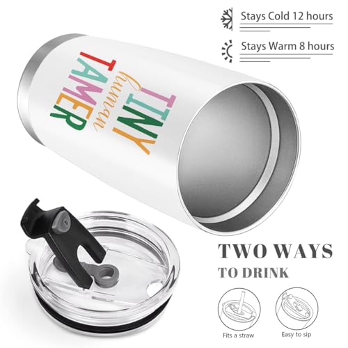 Image of Tiny Human Tamer Tumbler, Daycare & Preschool Teacher Appreciation Gifts - 20oz Travel Coffee Mug