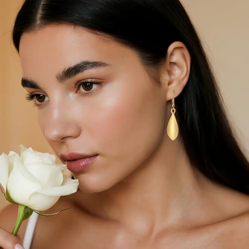 BoutiqueLovin 925 Sterling Silver Leaf Dangle Earrings for Women Dangling Leverback Earrings for Women Hypoallergenic Leaf Curved Drop Earrings Jewelry Gifts2