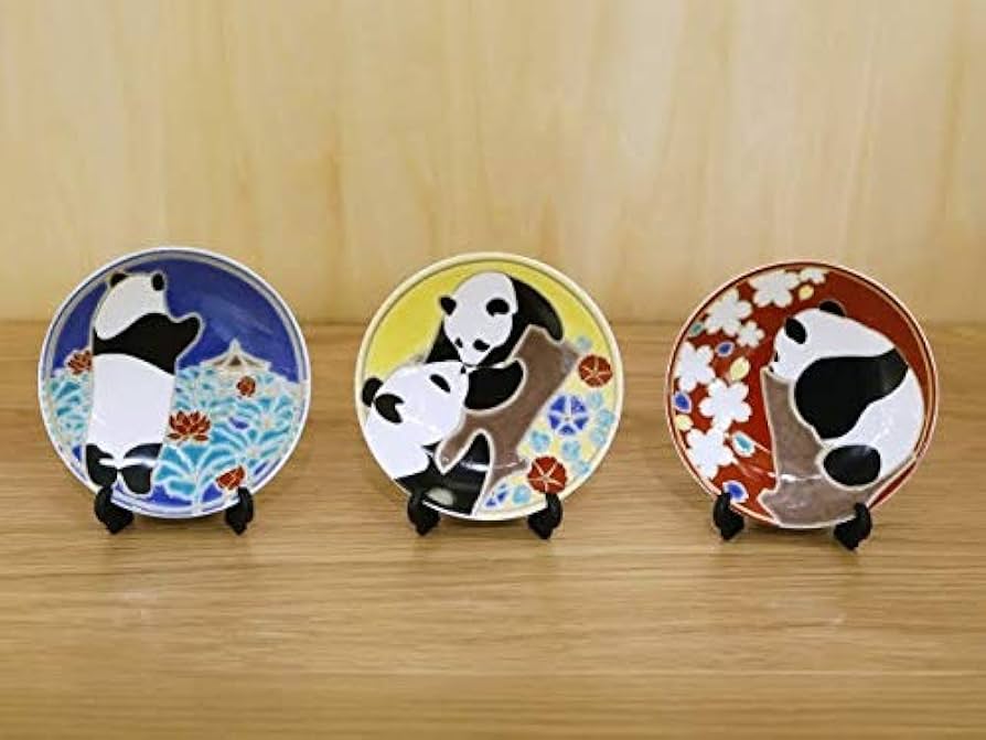 Amazon | パンダ シャンシャン 九谷焼 豆皿3個セット 上野案内所