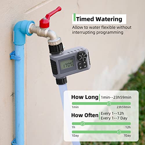 Sprinkler Timer, Programmable Water Timer With Rain Delay/Manual/Child Lock/Automatic Watering System For Garden Hose Faucet, Outdoor Irrigation Timer Controller For Lawn Yard, 1 Outlet #TOP2
