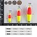Dr.Fish 5 Pack Cigar Fishing Bobbers Weighted Bobbers Snap-On Spring Floats EVA Foam Fly Freshwater Boat Fishing for Bass Trout Panfish Bluegill 3