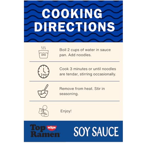 Nissin Top Ramen Noodle Soup, Soy Sauce, 3 Ounce (Pack of 24)