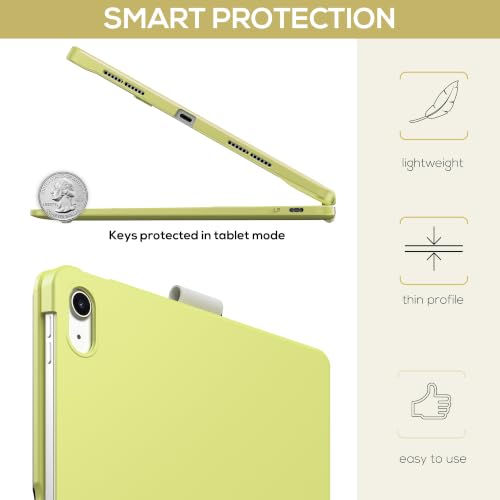 Image of typecase Touch iPad 11th 10th Generation Case with Keyboard (11 inch 2025, A16 & 10.9 inch 2022) - 360 Rotatable, 11-Color Backlit, Multi-Touch Trackpad, Pencil Holder, Thin & Light - Citrus