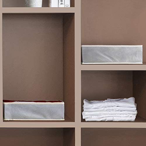 Bessrung 2PCS Bra Storage Organizer for Drawers, Foldable Underwear Organizer Drawer Storage Divider Boxes for Women Lingerie (Grey)