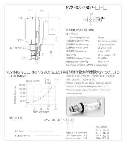 Électrovanne normalement fermée SV2-08-2NCP filetée 2 positions pour régulation - 4
