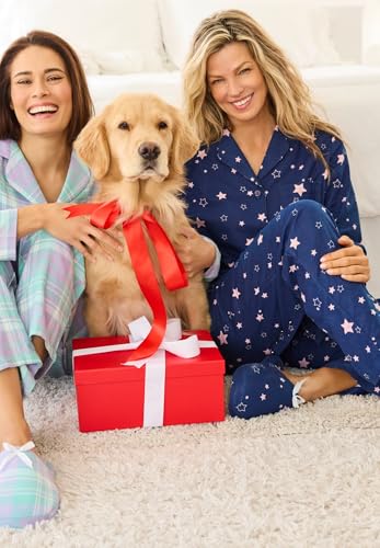 Dreams & Co. Plus Size Classic Flannel Pajama Set4
