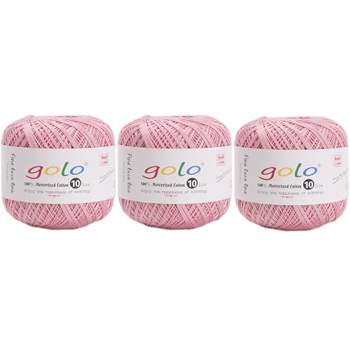Image of golo 3 Balls Crochet Thread Size 10 Crochet Yarn for Hand Knitting 102