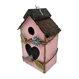 Abri pour oiseaux : nichoir en bois suspendu pour l'extérieur, muni d'une corde en jute robuste. Facile à accrocher dans votre jardin sur votre balcon, il apportera une touche originale à votre décoration intérieure