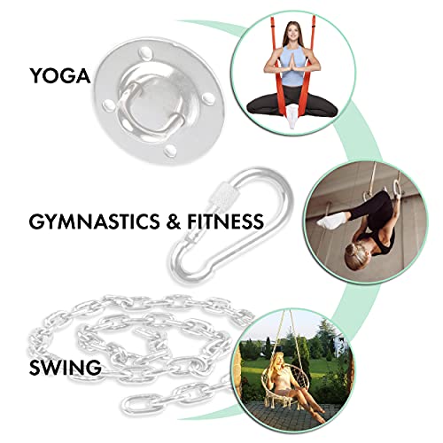 Ceiling-Mount-kit-with-chain-for-Macrame-swing-hammock-wall-mount-hook-for-Yoga-Trapeze-and-Straps-ceiling-bracket-for-Gymnastic-Rings-or-climbing-rope-at-home-basement-gym