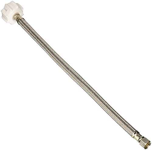 Fluidmaster B1T16Cs Click-Seal Toilet Water Supply Connector, 3/8 X 7/8 In, Compression X Ballcock, 16 In L, 1500 Psi, Quot #TOP1