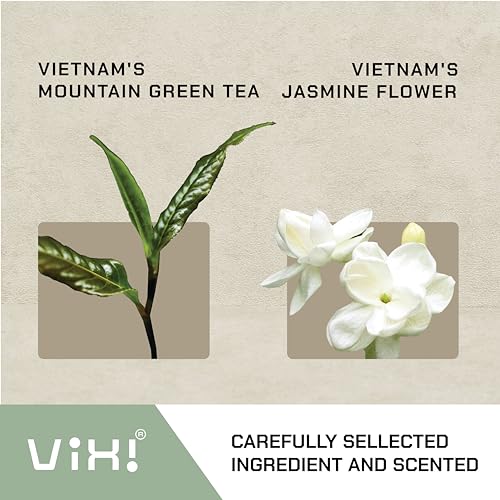Image of VIXI Jasmine Green Tea Bags, 150 Counts, Vietnam's Mountain Tea, Flavored, Aroma, Tagless, Sugar Free, 100% Natural from Ancient Tea Tree for Hot and Cold Brew