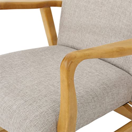Collin Mid Century Fabric Rocking Chair (Wheat) #TOP2