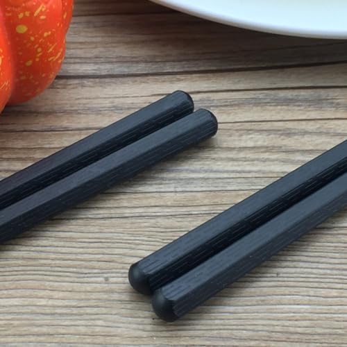 Palillos estilo japonés de plástico negro DOITOOL set hexagonal para sushi 7