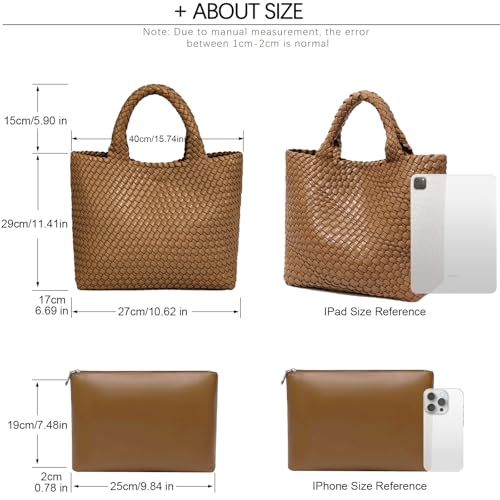 Image of JINMANXUE Fashion Woven Bag Shopper Bag Travel Handbags and Purses Women Tote Bag Large Capacity Shoulder Bags
