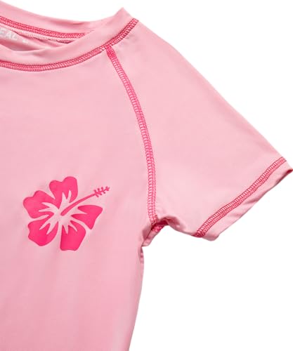 Image of Real Love Toddler Girls Rash Guard - 2 Pack Quick Dry Sun Protection Swim Shirt Girls Short Sleeve Rash Guard Kids (2T-16)