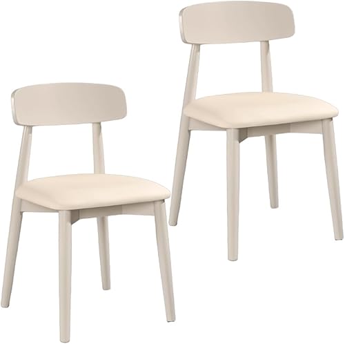 Miniatura 14 de YVYKFZD Sillas de comedor de madera maciza, juego de sillas de comedor sin brazos, sillas de cocina tapizadas de cuero, cómoda silla auxiliar con