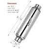 Upower 2.5 Inlet&Outlet Exhaust Resonator,4 x12 Body 16 Overall Length Center Straight Through Stainless Steel Muffler,Polished