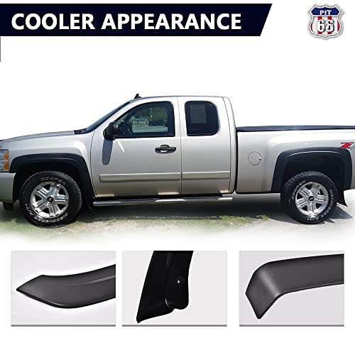 Pit66 Fender Flares, Compatible With Chevy Silverado 1500 2007-2013/2007-2014 Silverado 2500Hd, 3500Hd (Not For Dually), Black Factory Style Wheel Flares Set, 4 Pcs #TOP1