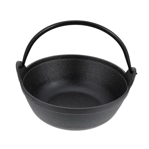 ABOOFAN Paiolo Piccolo in Ghisa Per Impieghi Gravosi - Cottura in Umido Per Casa E Campeggio Antiaderente Doppi Manici 3 Litri