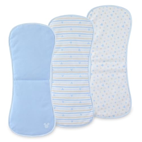 Image of Disney Baby Burp Cloths 3-Pack - Mickey Mouse and Minnie Mouse Soft Absorbent 20 inch x 10 inch Leakproof Burping Rags for Baby Boys Girls & Unisex Newborns & Infants
