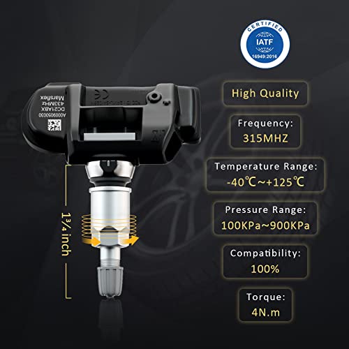 Marsflex TPMS Sensor Compatible for Mercedes Benz SMART AMG Freightliner Sprinter 433MHz 4pcs, Programmed Tire Pressure Monitoring System Replaces# A0009050030 9050030 A0009057200 9057200 - Thumbnail 3