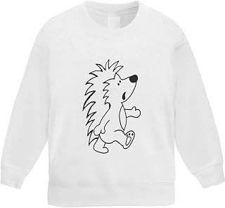 Azeeda 'Walking Hedgehog' Kid's Sweatshirt/Jumper (5-6 Years) (KW00023090)