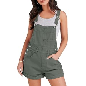 ANRABESS Womens Overalls Shorts Denim Romper Summer Loose Fit Adjustable Strap Bib Jeans Jumpsuits Shortalls 2024 Outfits