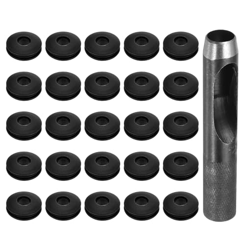 QUARKZMAN Occhielli in Plastica Multiuso 26Pz, Set Occhielli, 12mm Occhielli Plastica Generic Occhielli Per Teloni Rondelle Occhielli Plastica Antiruggine per Teloni per Camion, Nero