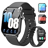 Smart Watches for Women Men, 120 Sports Modes Smartwatch with 1.83 inches HD Display, Heart Rate/Sleep Monitor, IP67 Waterproof, Bluetooth Call & Music Control for iPhone/Android (Dark Black)