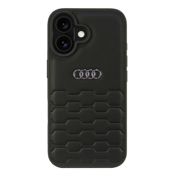 Audi AU-TPUPCIP16-GT/D2-BK Étui en cuir synthétique pour iPhone 16 6,1" Noir