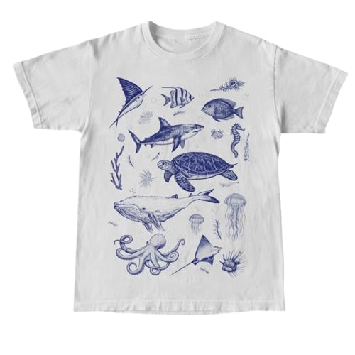 Women Y2K Aesthetic Graphic Baby Tees Short Sleeve Floral Crop Tops Teen Girls Summer Vintage White...