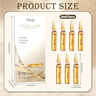 Fiale di Acido ialuronico 7x2ml, Fiale per la cura del viso, Fiale con effetto lifting immediato, con Centella e Niacinamide, Fiale di Idratante, cura del giorno per uomo e donna